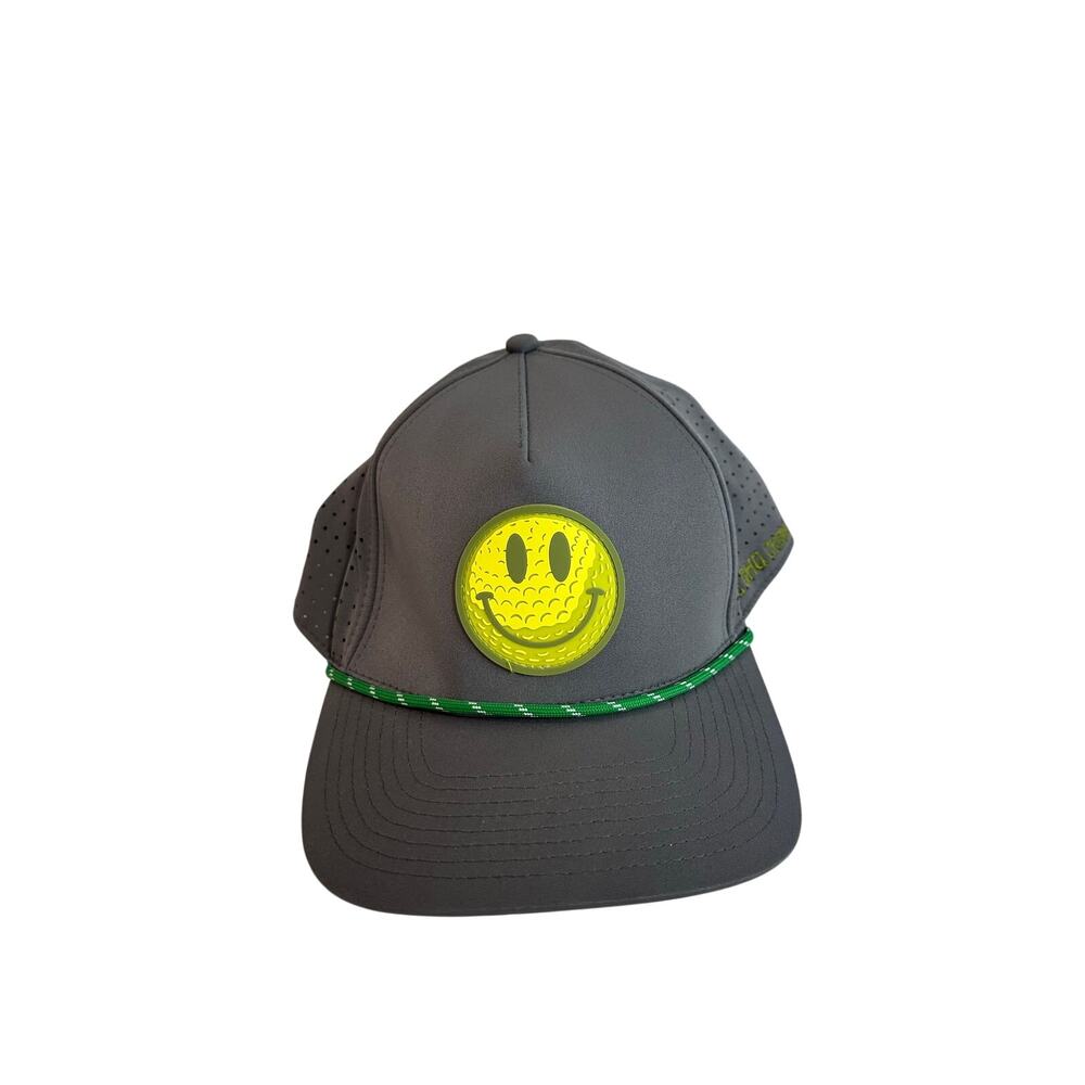 The GHQ Crew Hat Golf Trucker Rope Hat Grey Green Smile Nice!